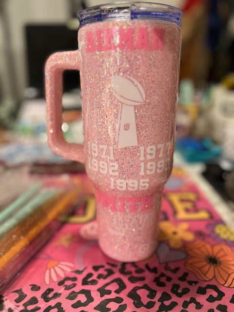 Football 40 oz Stainless Steel Tumbler