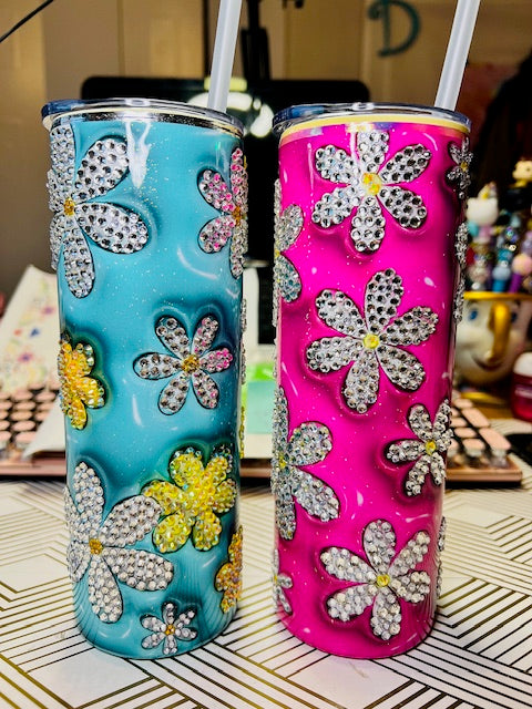 Bling Flower Tumbler