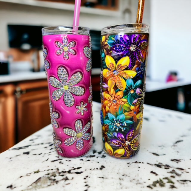 Bling Flower Tumbler