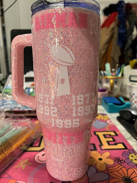 Football 40 oz  Stainless Steel Tumbler